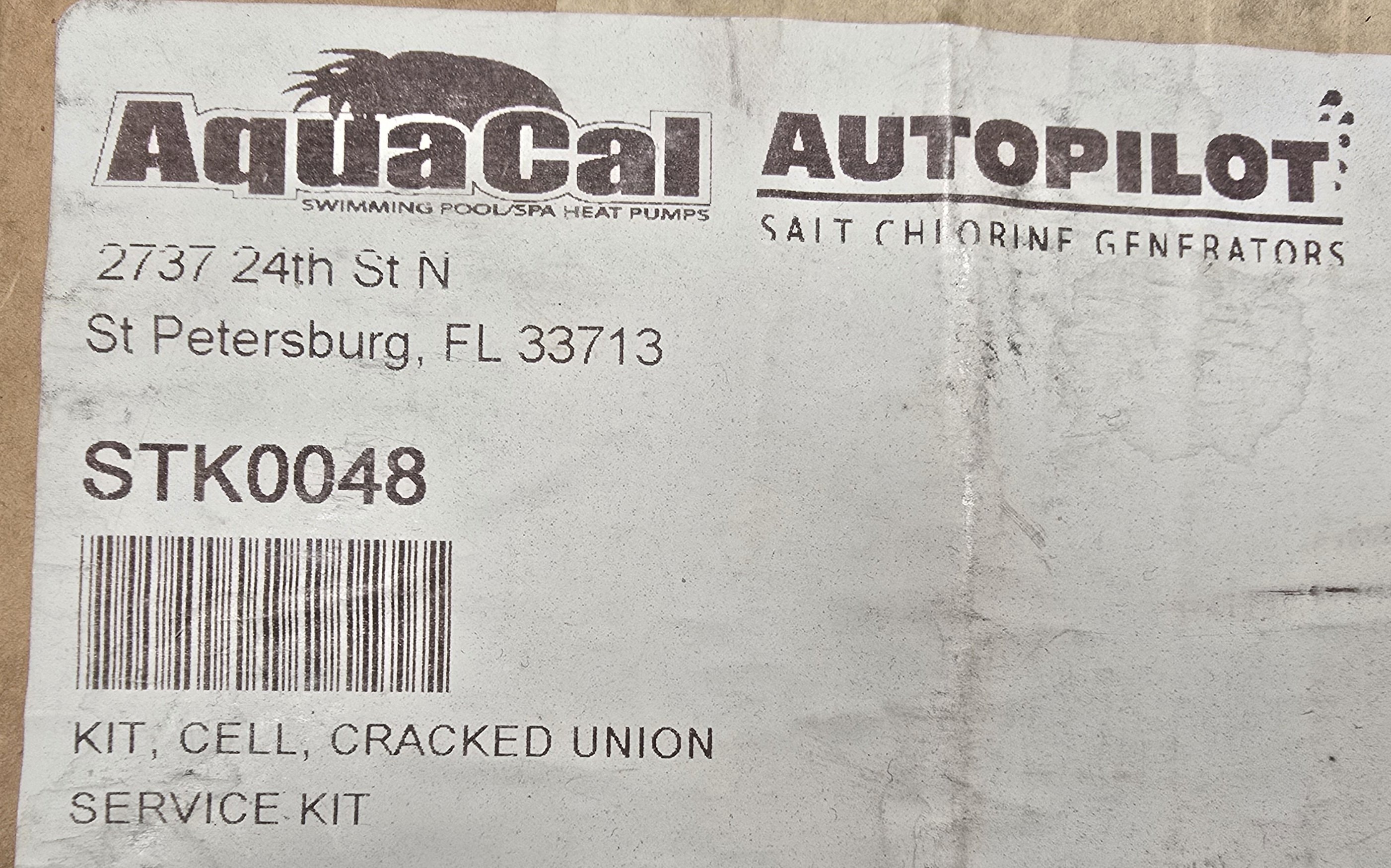 AquaCal AutoPilot STK0048 Cracked Union Service Kit