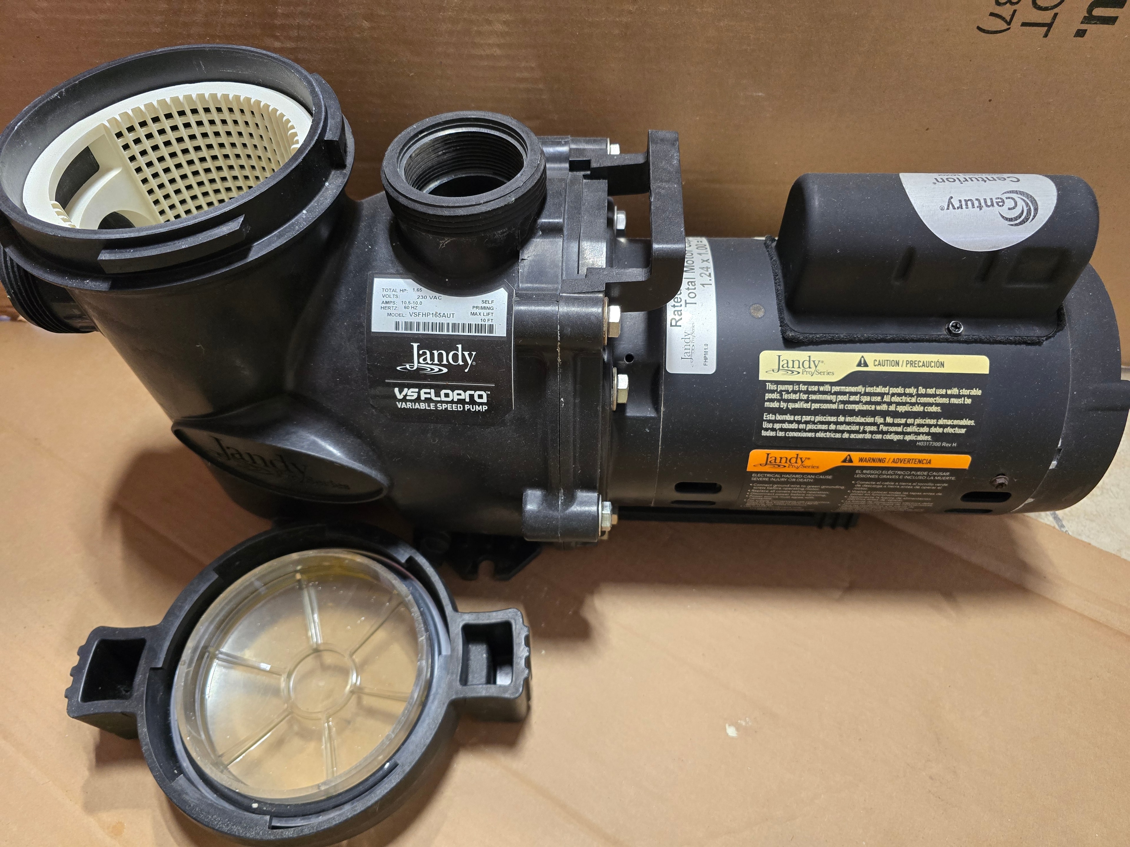 Jandy FloPro pump side angle view