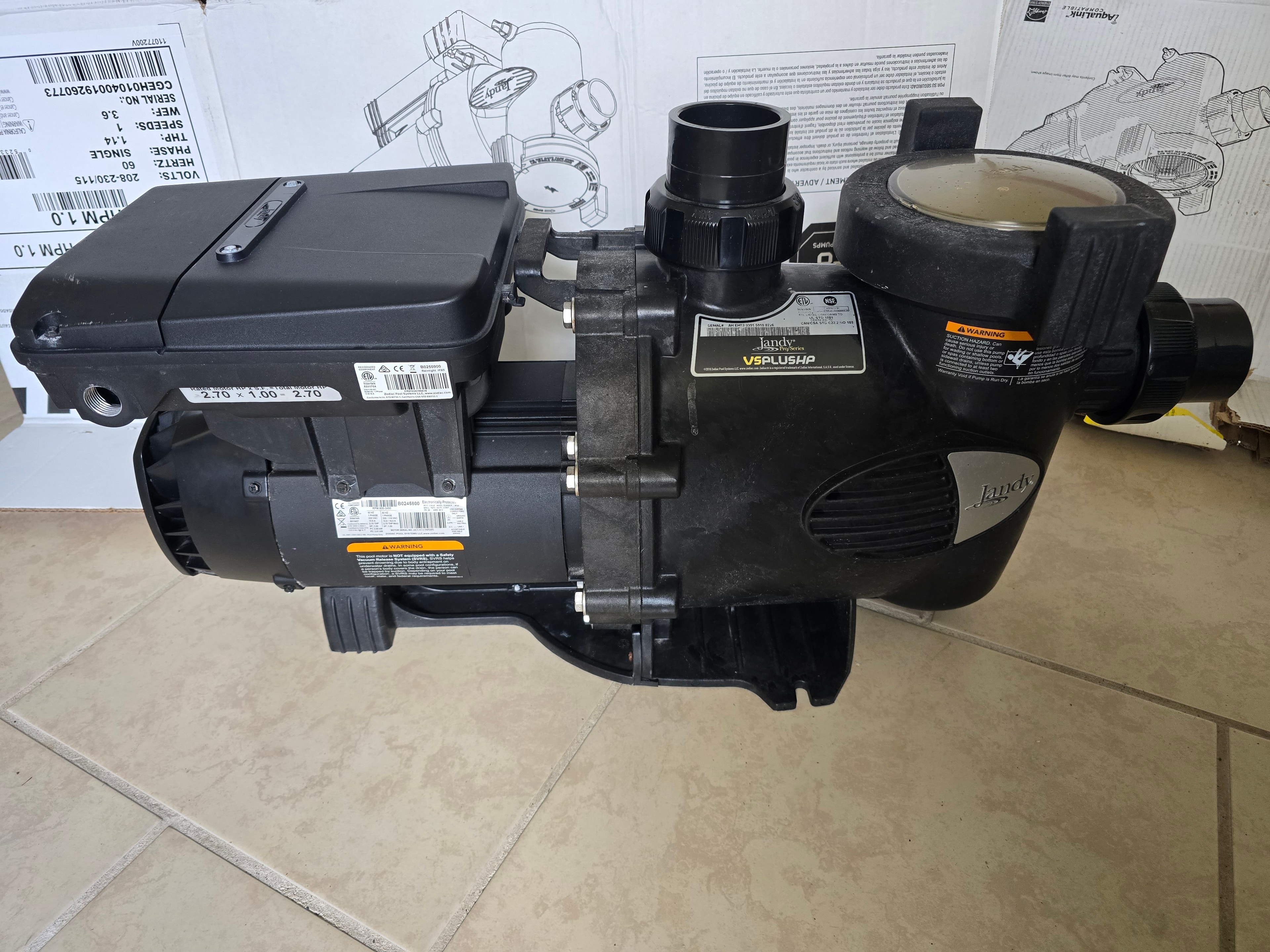 Jandy VS PlusHP 2.7 HP VSPHP270DV2A + New SpeedSet Controller