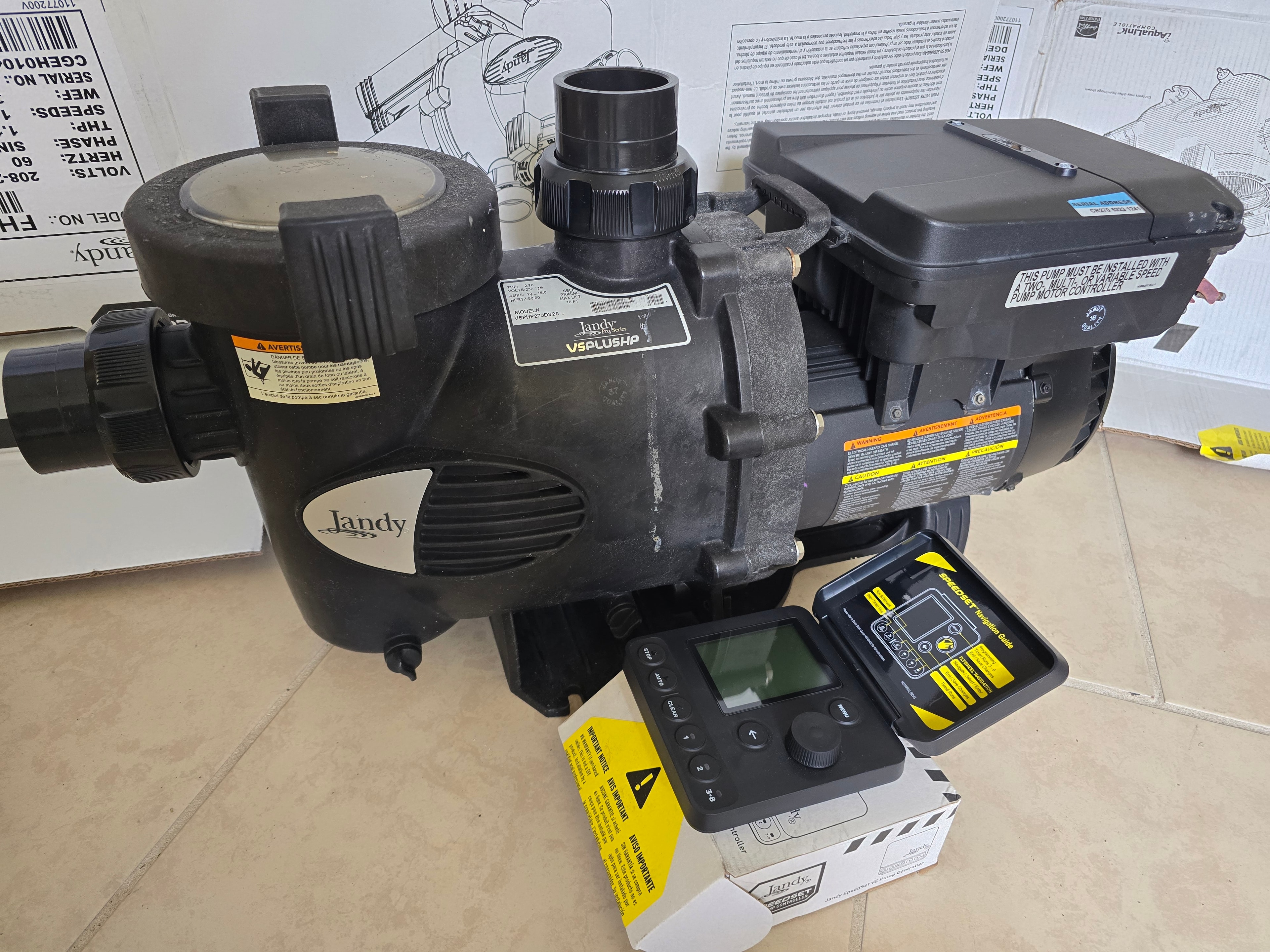 Renewed Jandy VS PlusHP variable-speed pool pump with new SpeedSet controller