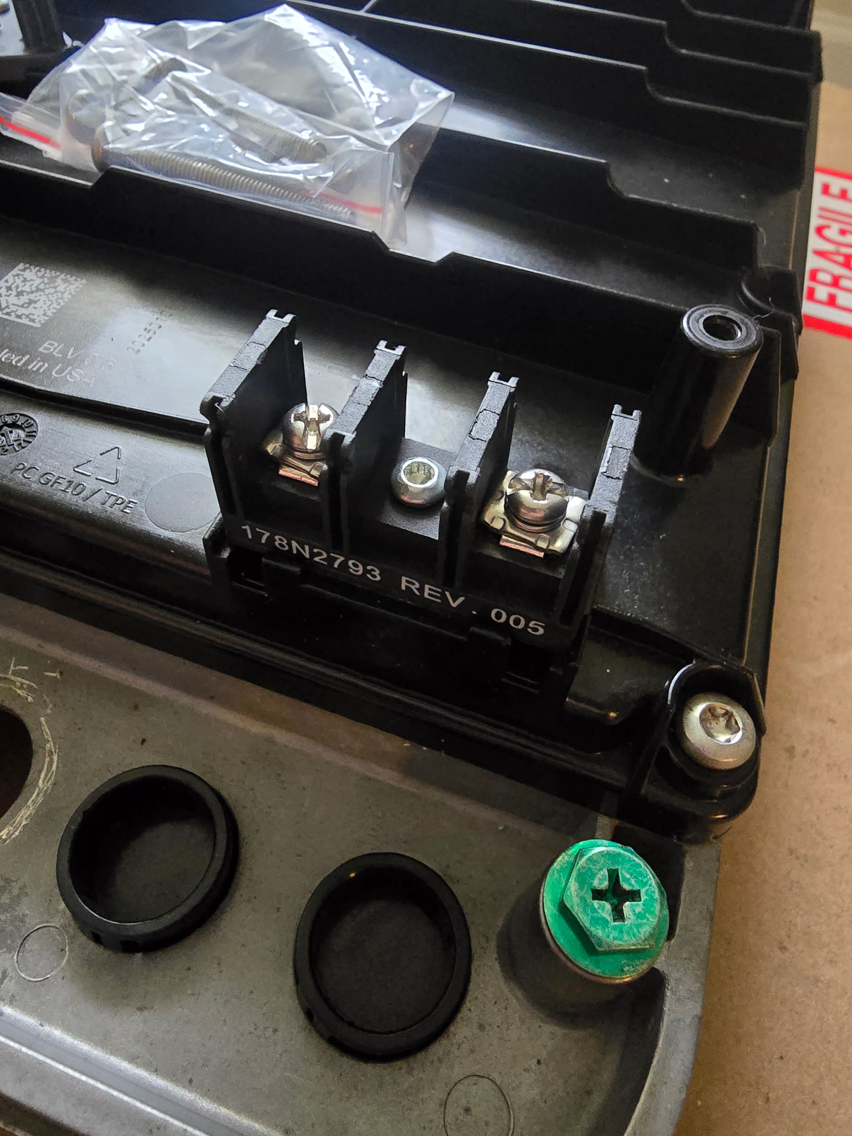 Pentair 356163 drive assembly — high-voltage power terminal block detail (178N2793 REV.005)