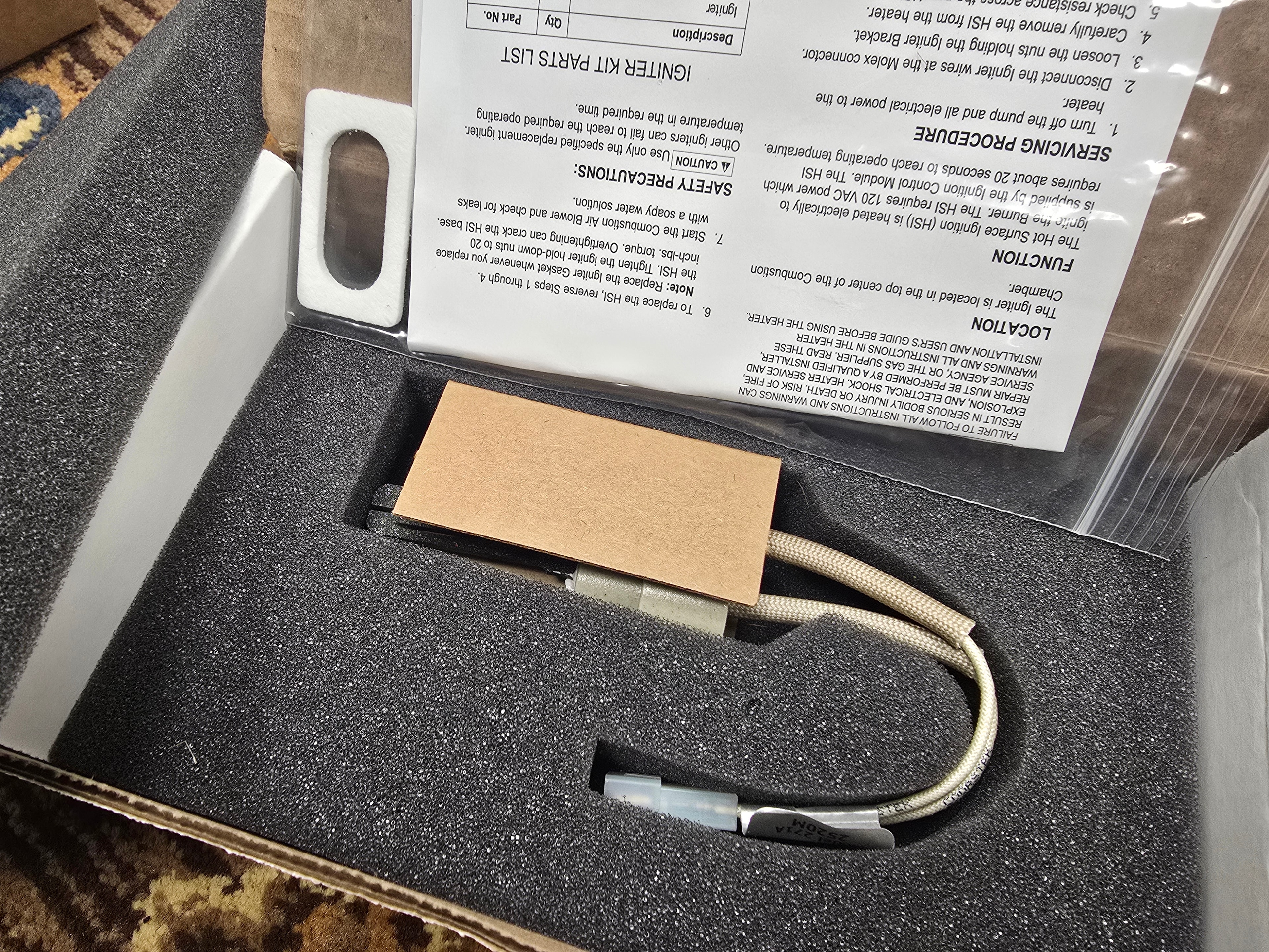 Pentair 77707-0054 kit contents in foam tray with instruction sheet