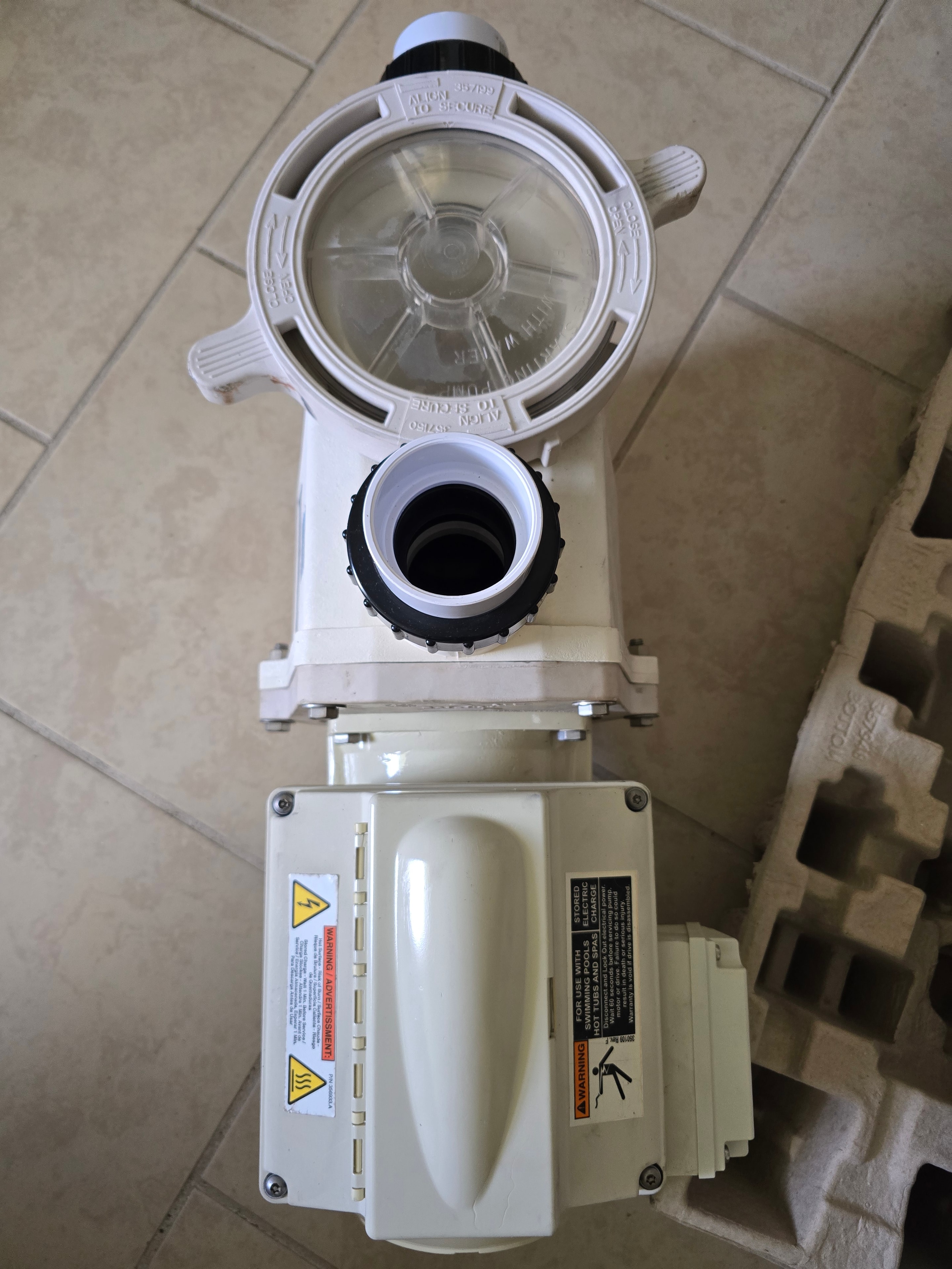 Pentair IntelliFlo VS 011018 pool pump rear and top view