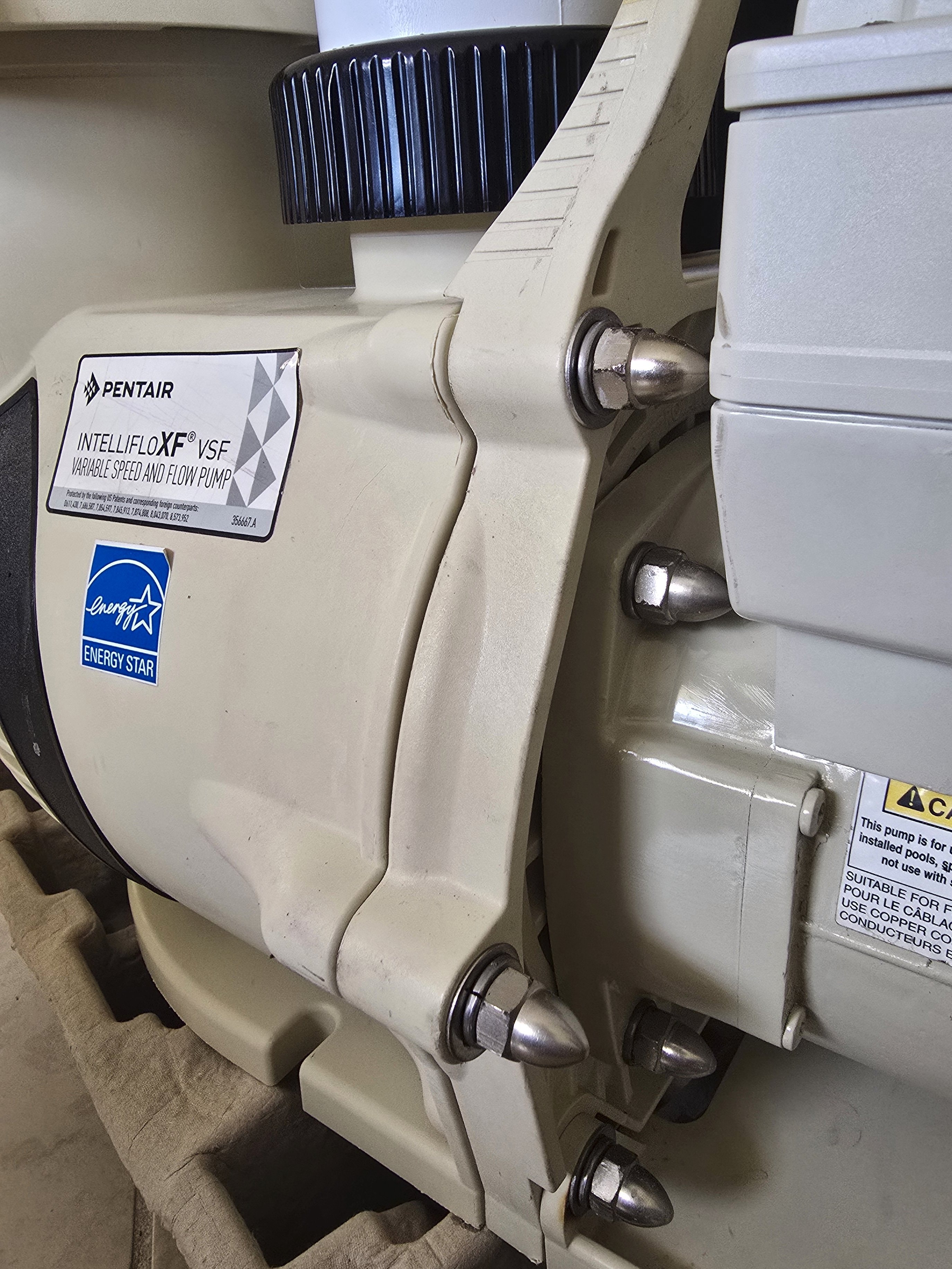 Pentair IntelliFloXF VSF 022056 — left mid angle showing Energy Star label and motor housing