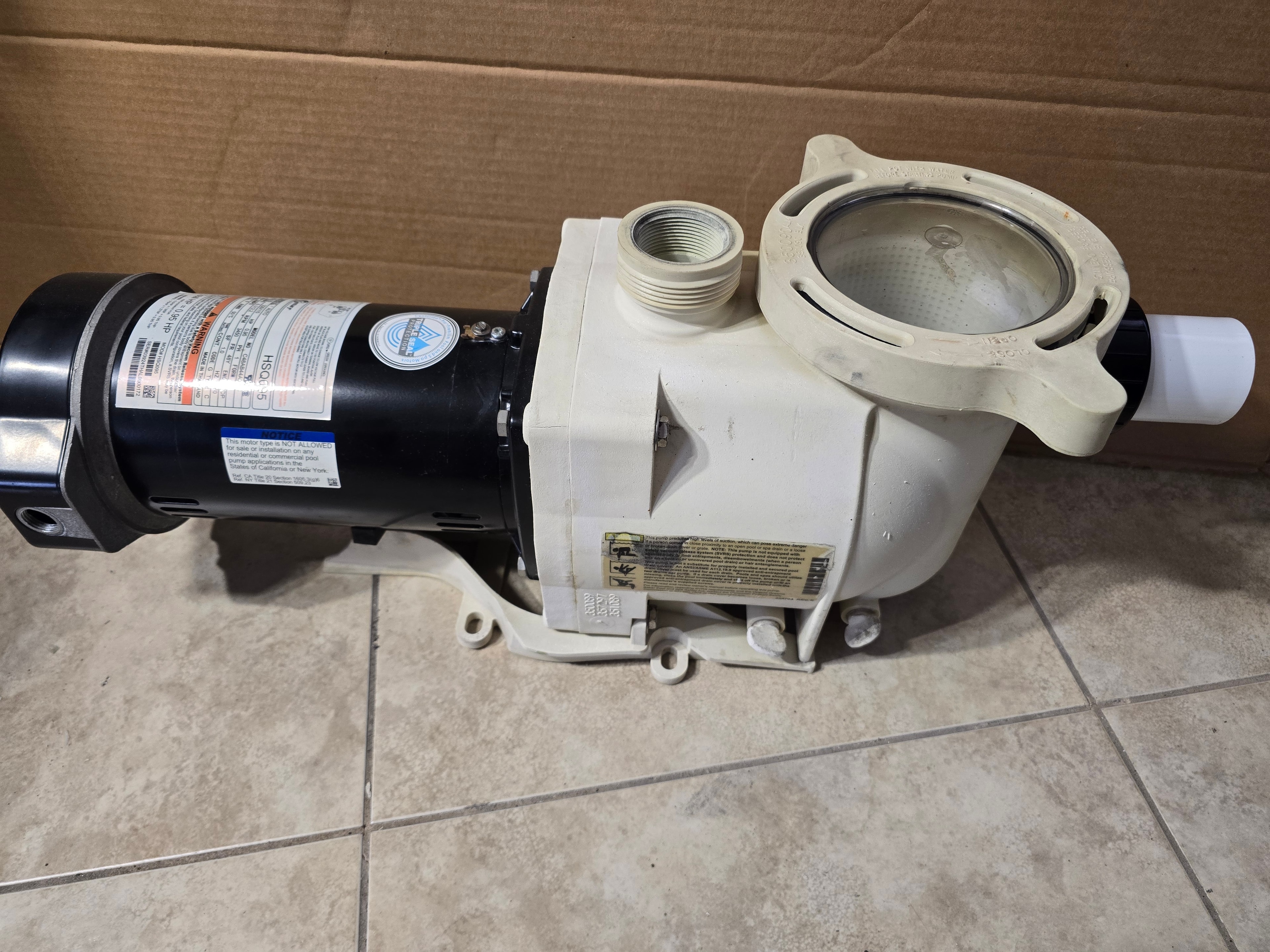 Pentair SuperFlo 3/4 HP Pool & Spa Pump — Renewed